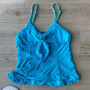 Y2k turquoise cami top